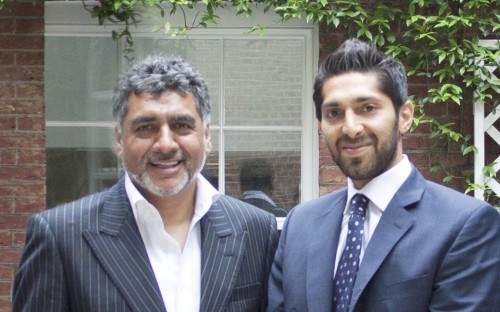 Oxford Said MBA Faisal Butt, right, with serial entrepreneur and Dragon James Caan