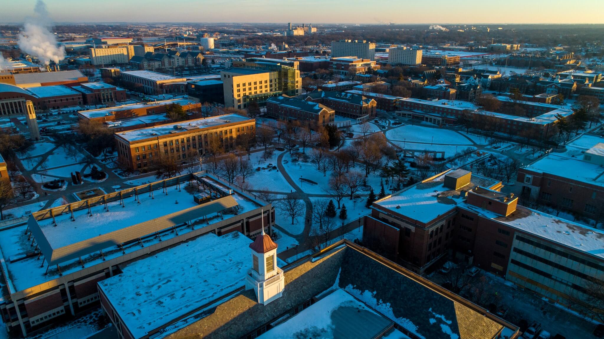 Nebraska Lincoln in the snow