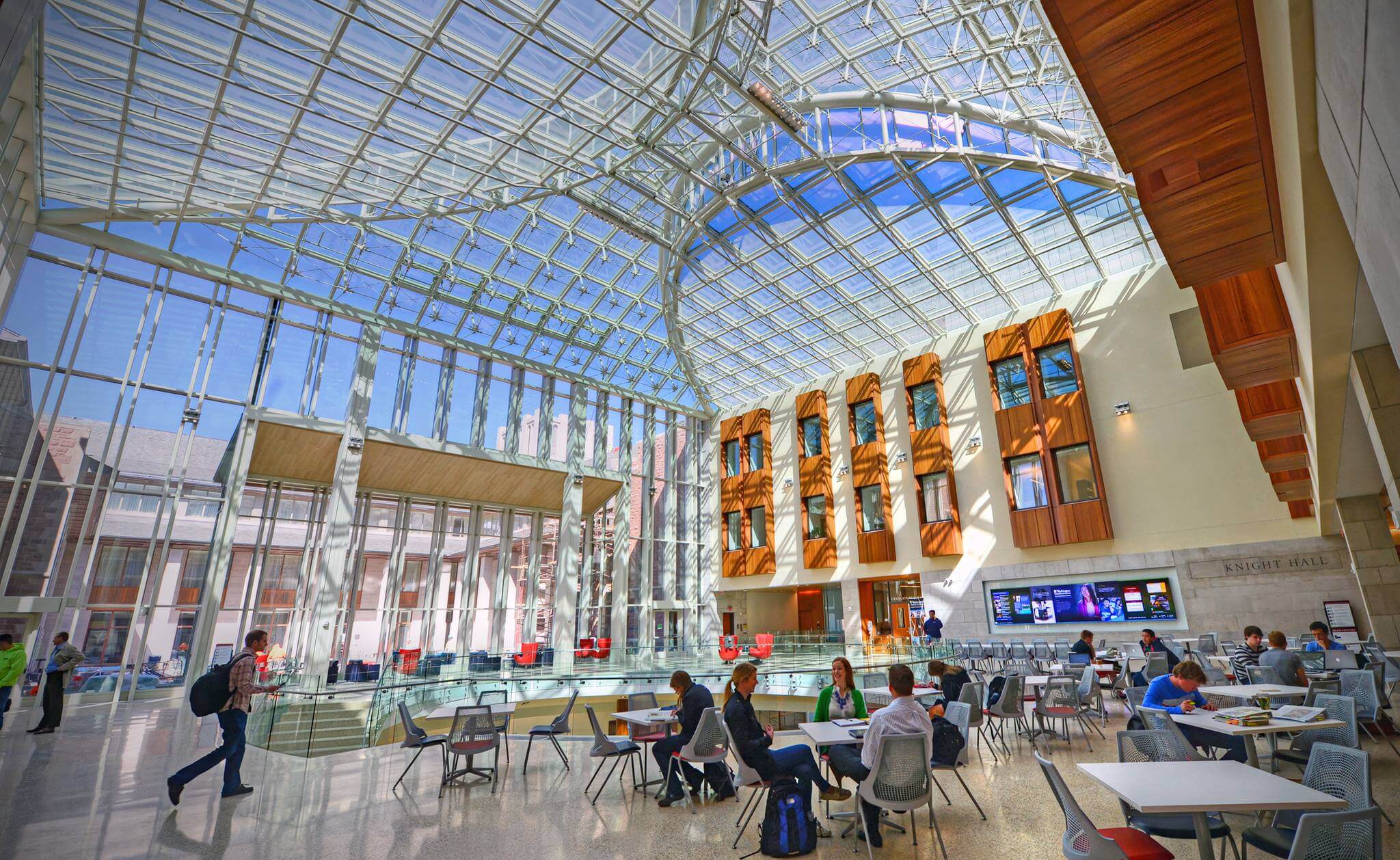Part time and full time MBA students attend the campus at Olin Business School