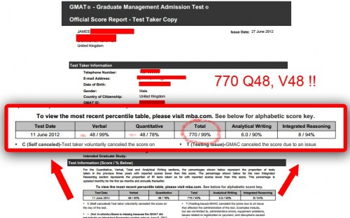 James' GMAT score after working with Zeke Lee of GMAT Pill!