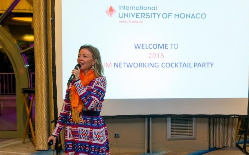 Sophie presenting at IUM's annual networking cocktail party in January this year