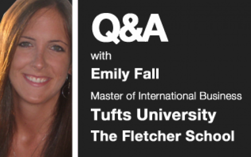 Emily Fall, who is on The Fletcher School's Master of International Business program. She will graduate in 2011