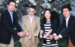 Michael (center, left) chose an MBA in China to change his career trajectory