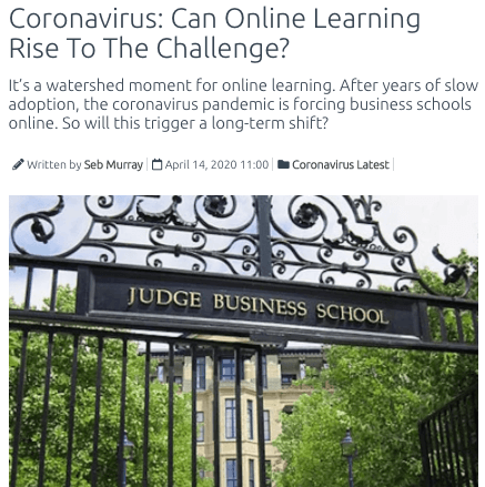 coronavirus can online learning rise to the challenge