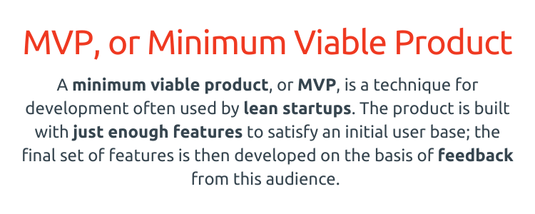 MVP Minimum Viable Product definition 