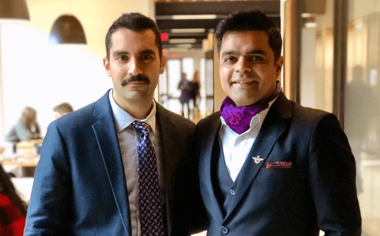 Prateek Chhikara (right) landed a job at Amazon after his MBA in Canada