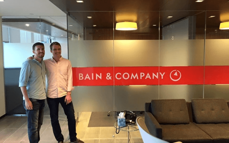 Top consulting firms like Bain, McKinsey, and BCG all assess candidates through case studies, so case study interview prep is essential © Bain & Company via Facebook