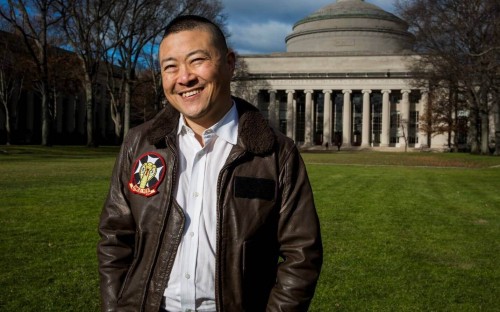 Alex poses in front of the 'Great Dome' at MIT