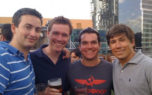 All Smiles: Jason Widjaja, far right, during orientation at Melbourne Business School