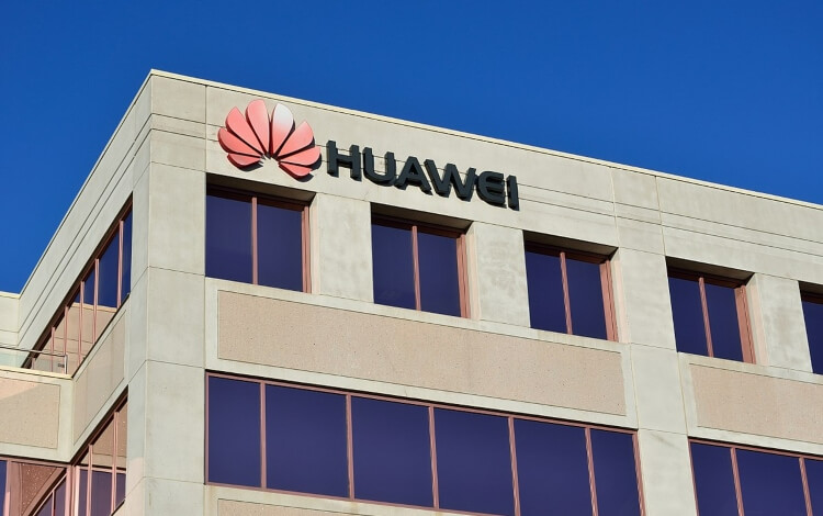 Huawei building with logo