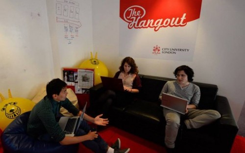 City University students kick back at The Hangout in central London