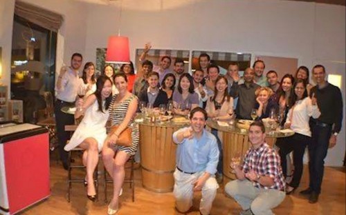 New MBA students at Grenoble Ecole De Management in France bond at a wine tasting event