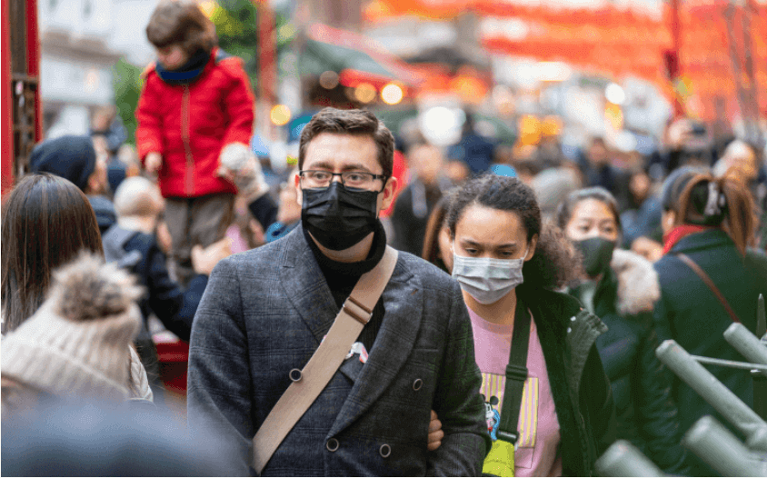people wear masks during coronavirus pandemic