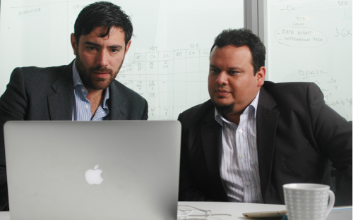 Leo Castellanos, left, and co-founder Alfredo Ramirez launched start-up Comparabien