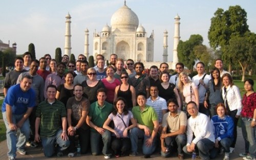 The group in front of the Taj Mahal