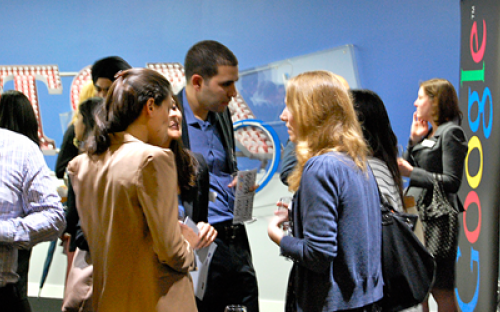 Networking on the third floor of Google's London office