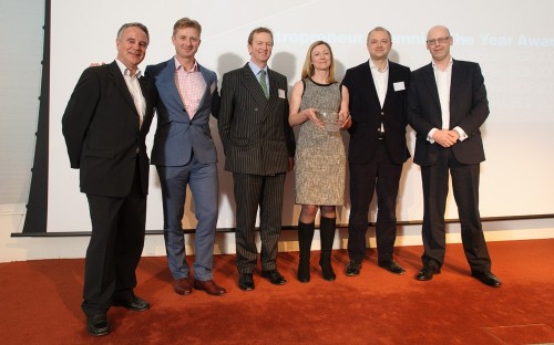 The Go Ape management team, holding aloft their award