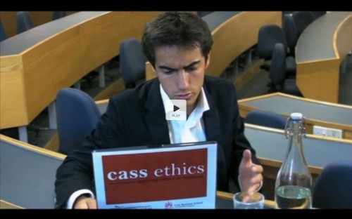 Cass Business School student Edouard Larpin debates ethics