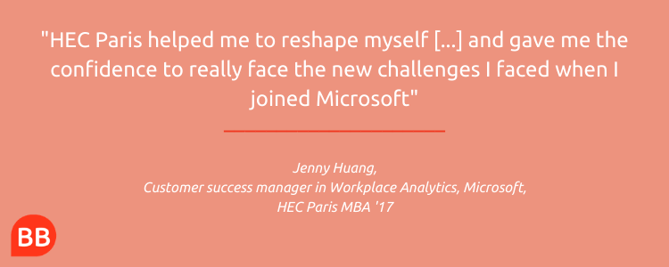 Jenny quote MBA job Microsoft