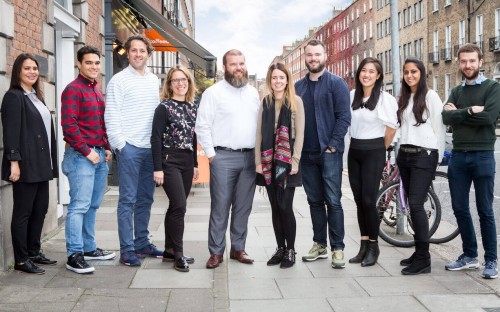 Michael O'Dwyer (fifth from left) credits the Smurfit MBA for helping him set up his first business