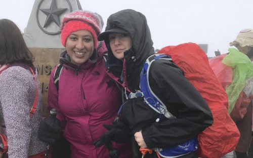 Archna Luthra (left) and her fellow Cass MBAs summited Vietnam's mount Fansipan