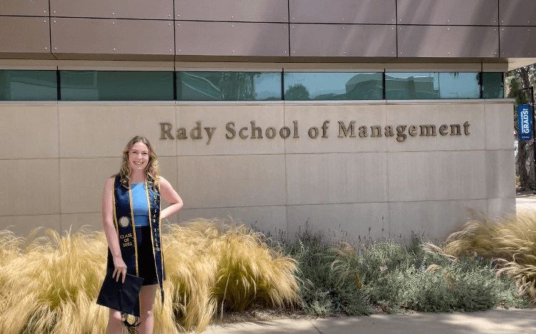 Kayla Winter (pictured) is using her STEM MBA from Rady to thrive in her Walmart marketing career ©Kayla Winter