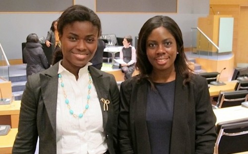 London-based MBA applicants Ayuk Ebai (l) and friend