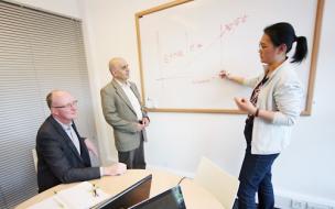 Zheng Ge (right) with Dr. Ali Hadavizadeh (middle) and Simon Bond (left)