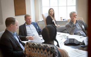 Patrick (second from left) would recommend aspiring finance professionals consider an MBA for a top career