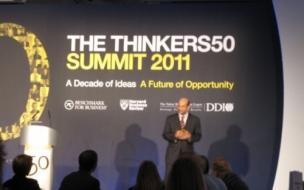 Tuck's Prof Vijay Govindarajan shaking it up on stage at the Thinkers50 Summit