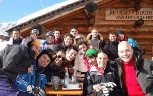 Andre with the rest of the MBA Ski Club in Sulden, South Tirol