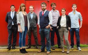 Nicholas Russell, far left, CEO of We Are Pop Up, graduated from Oxford with an MBA