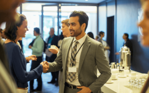 Attending networking events is a great way to meet people who can help you find the right business school ©Caiaimage/Paul Bradbury / iStock