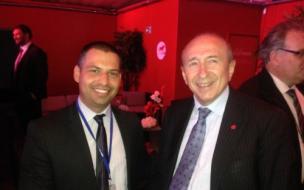 EMLYON MBA Bozhidar Draganov, left, with local Lyon mayor Gerard Collomb