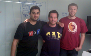 Left to Right: Zubin Chagpar, Liad Rubin and Geoff Gibson at their first team meeting