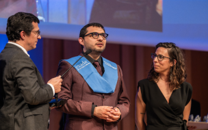 Jesús (middle) at his EMBA graduation