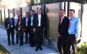 Franck Gautier (second from left) and the Energy Management Group on a visit to Bloom Energy