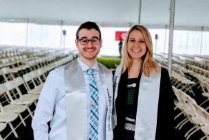 Evan Kesten (left) and Julia Hawkins (right) co-founded Cabinet, Inc. after meeting at Cornell Tech